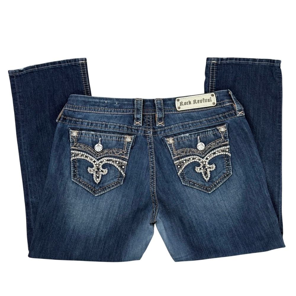 Rock Revival Women's Dark Blue Cropped Jeans